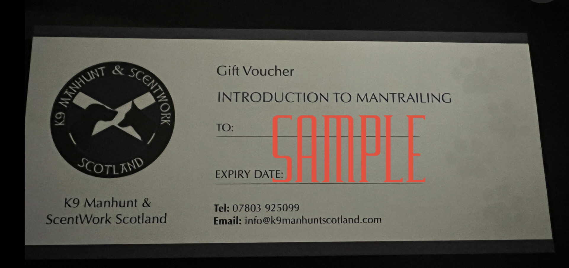 Mantrailing Gift Voucher